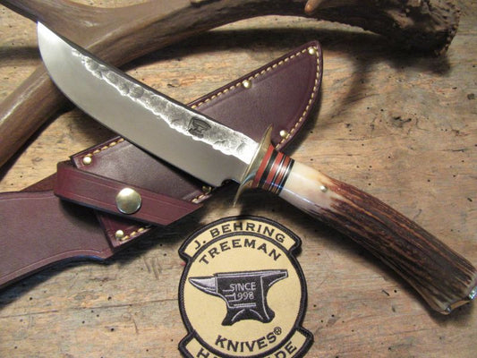 Treeman Camp Fighter 7" Blade Sambar Stag Brass