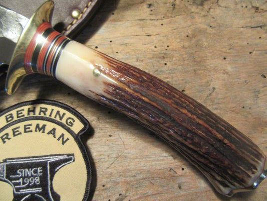 Treeman Camp Fighter 7" Blade Sambar Stag Brass