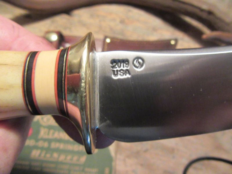 J. Behring Handmade Deer & Trout Stag Compass beaver Tail Sheath