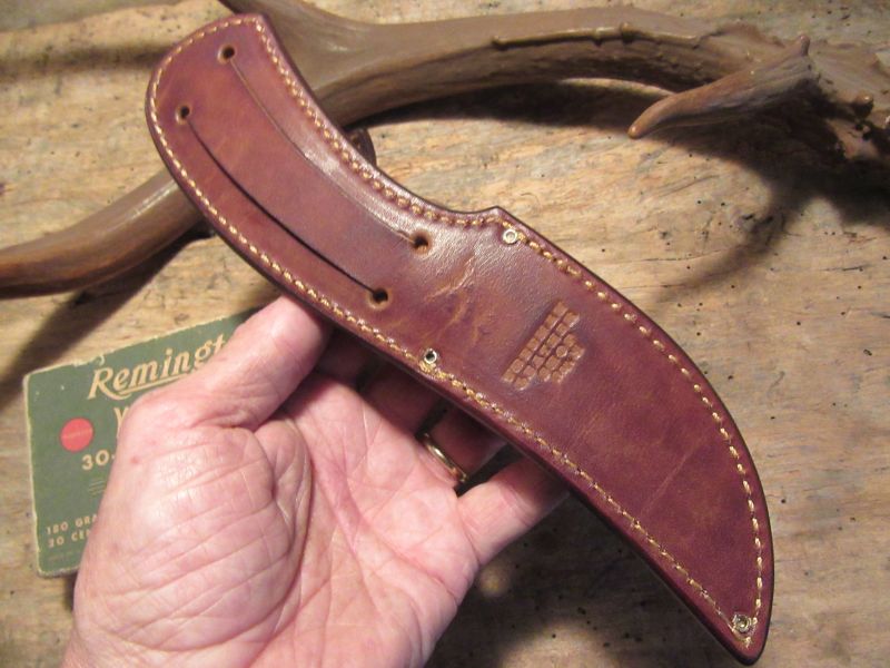 J. Behring Handmade Deer & Trout Stag Compass beaver Tail Sheath