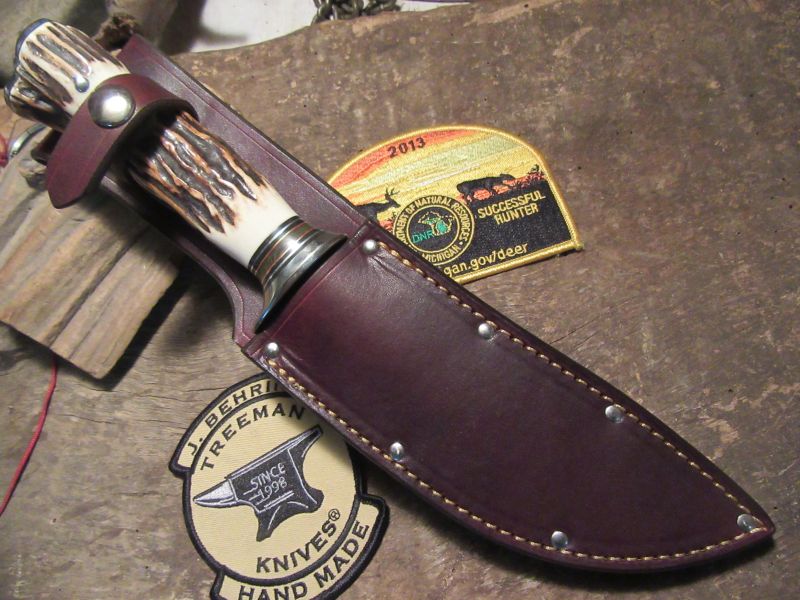 Treeman Stag Stag Semi Skinner Nickel Silver guard and Butt Cap