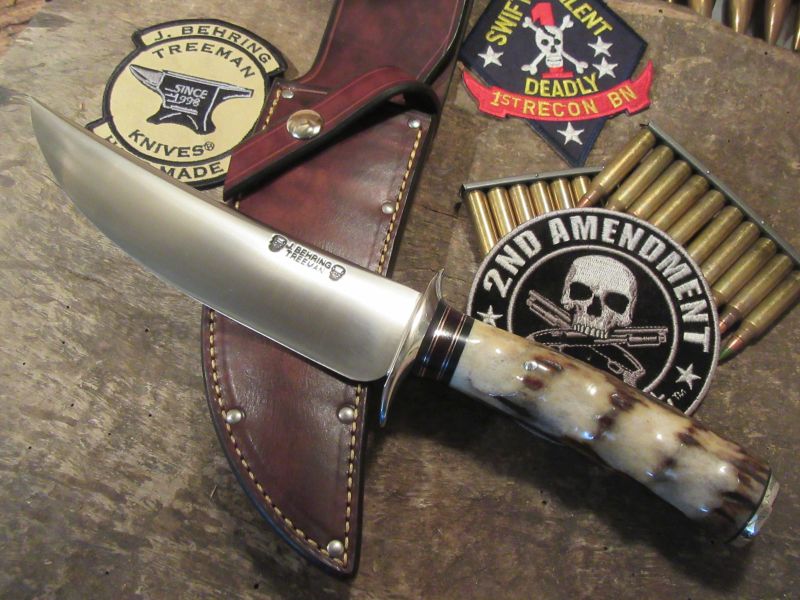 Treeman Double Skull Fighter Stag Finger Grip Handle BIG Fighter !