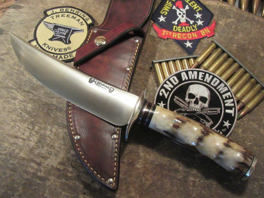 Treeman Double Skull Fighter Stag Finger Grip Handle BIG Fighter !