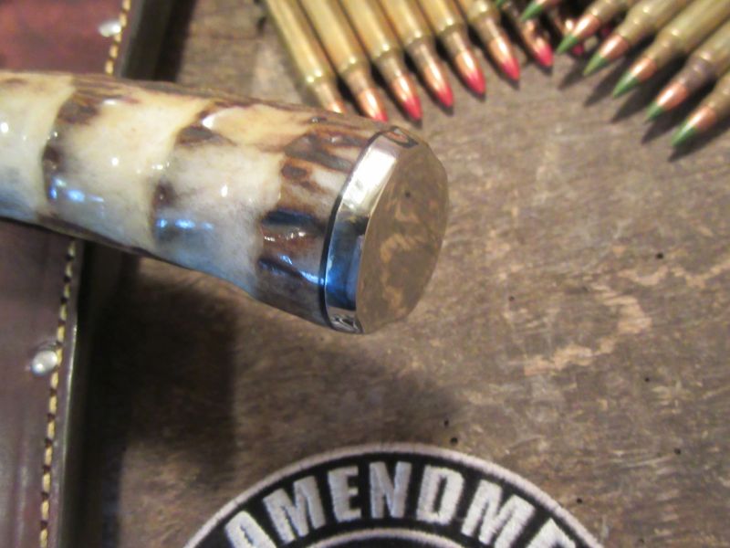 Treeman Double Skull Fighter Stag Finger Grip Handle BIG Fighter !