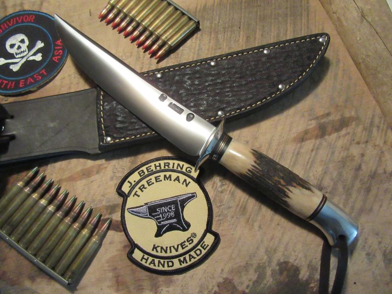 J. Behring Handmade Double Skull Fighter Stag Aluminum