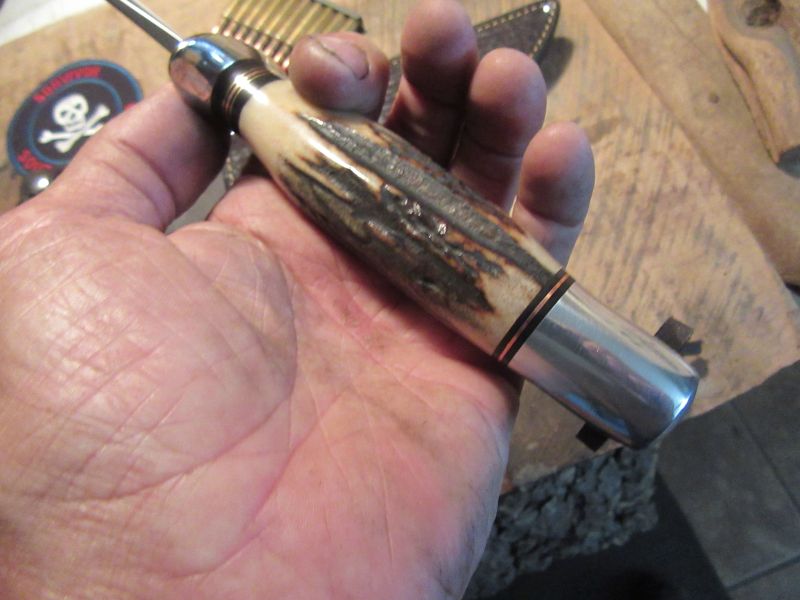 J. Behring Handmade Double Skull Fighter Stag Aluminum