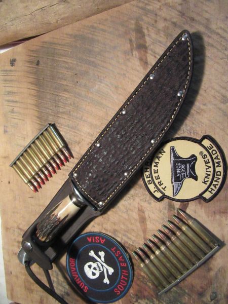 J. Behring Handmade Double Skull Fighter Stag Aluminum