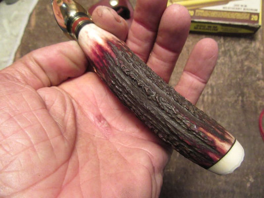 Big Bay Hunter Red Stag Hippo Cap Shark Skin Sheath