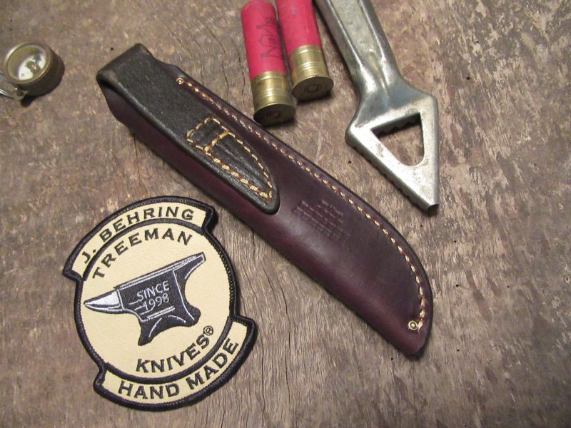 Trout Knife 120 year Old German Stag Ox Cap Old Maroon form Fit Pouch