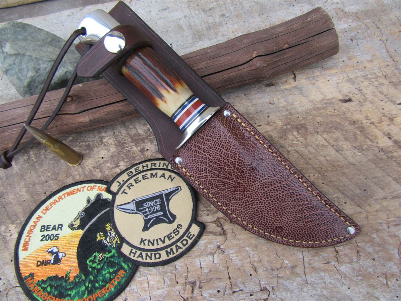 J. Behring Handmade Iron Mt. Hunter 5" Stag Aluminum