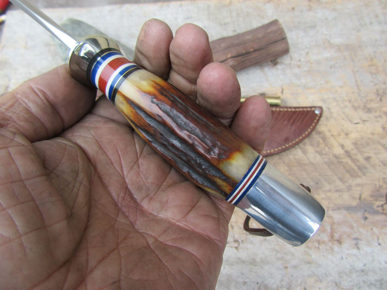 J. Behring Handmade Iron Mt. Hunter 5" Stag Aluminum