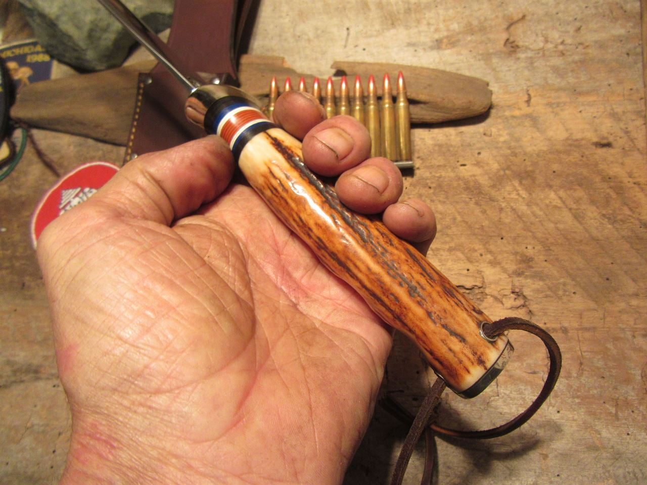 J. Behring Handmade 8" Skull Fighter NS Stag