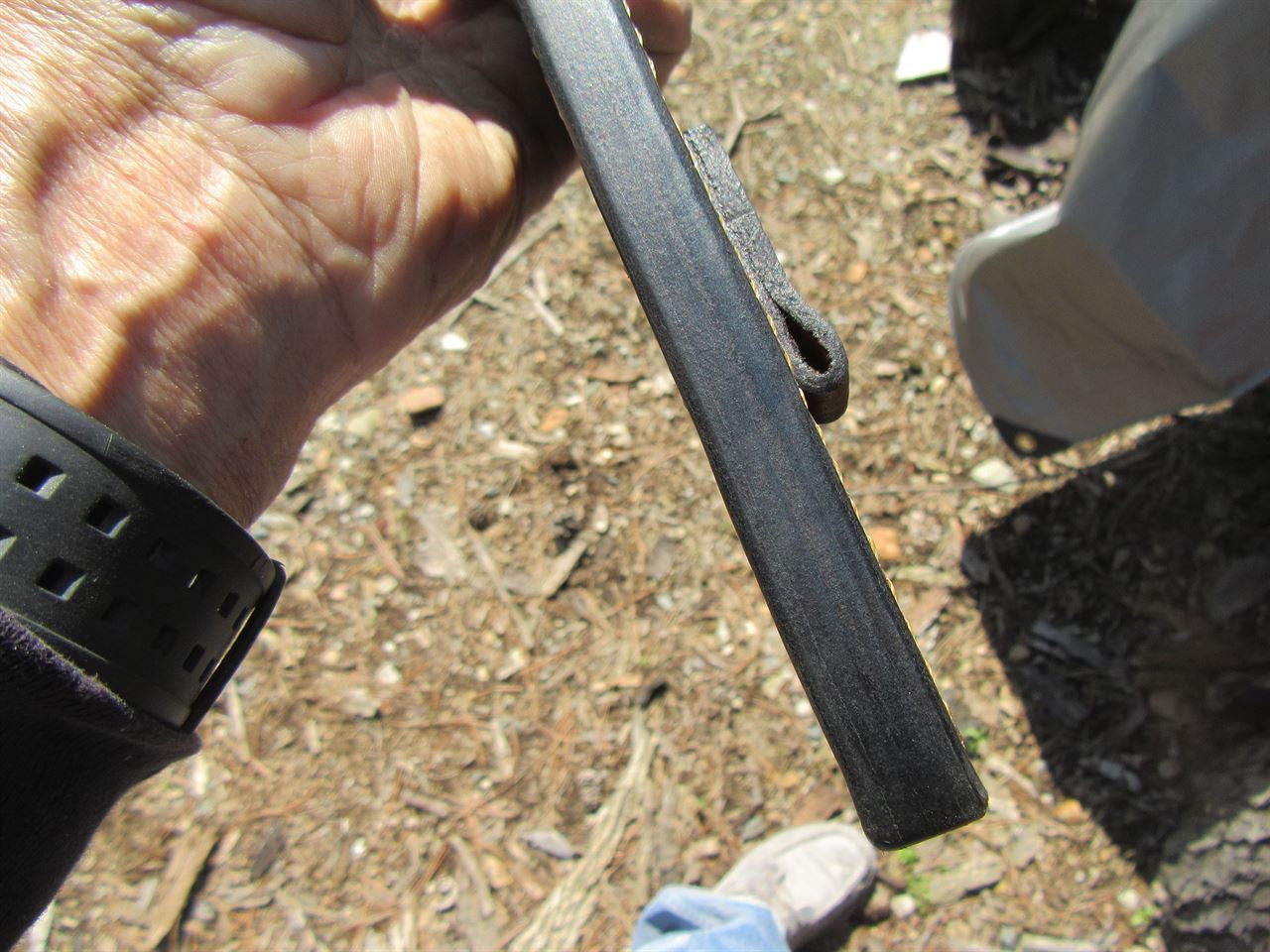 J. Behring Handmade DBL Skull Fighter Hammermark Ironwood with aluminum crows beak butt.