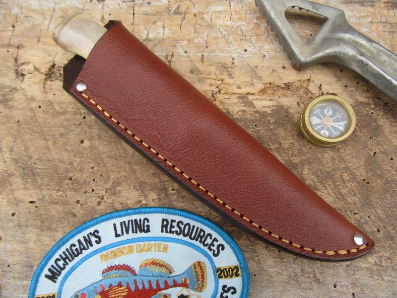 J.Behring Handmade Fossilized Ivory Drop Point Trout Knife