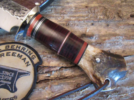 Treeman Knives Scagel style hammer mark camp fighter