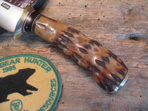 J.Behring Handmade Stainless Finger Grip Stag Deer & Trout