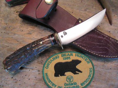 J.Behring Handmade Stainless Finger Grip Stag Deer & Trout