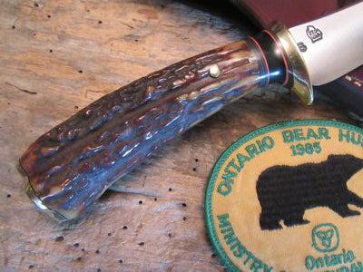 J.Behring Handmade Stainless Finger Grip Stag Deer & Trout