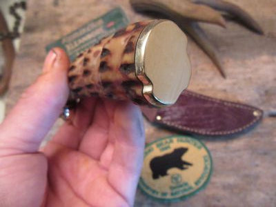 J.Behring Handmade Stainless Finger Grip Stag Deer & Trout