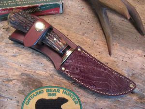 J.Behring Handmade Stainless Finger Grip Stag Deer & Trout