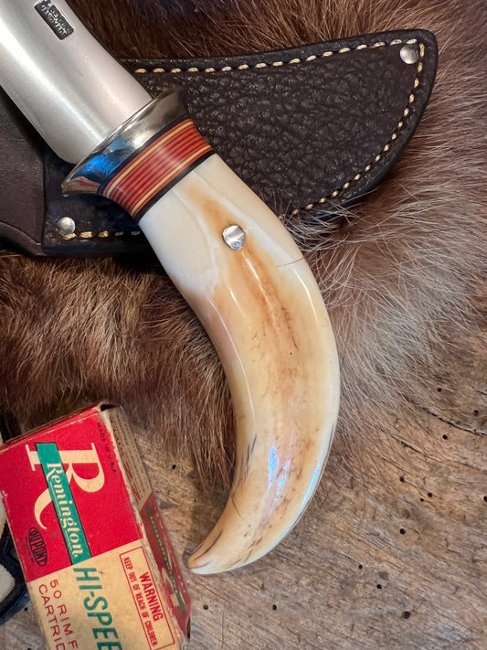 Treeman Wart Hog Tusk Ivory AEB-L stainless Caper  Elephant Ear sheath