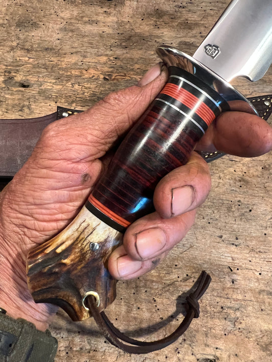 Treeman Fighter Horsehide Crotch stag Elephant ear sheath