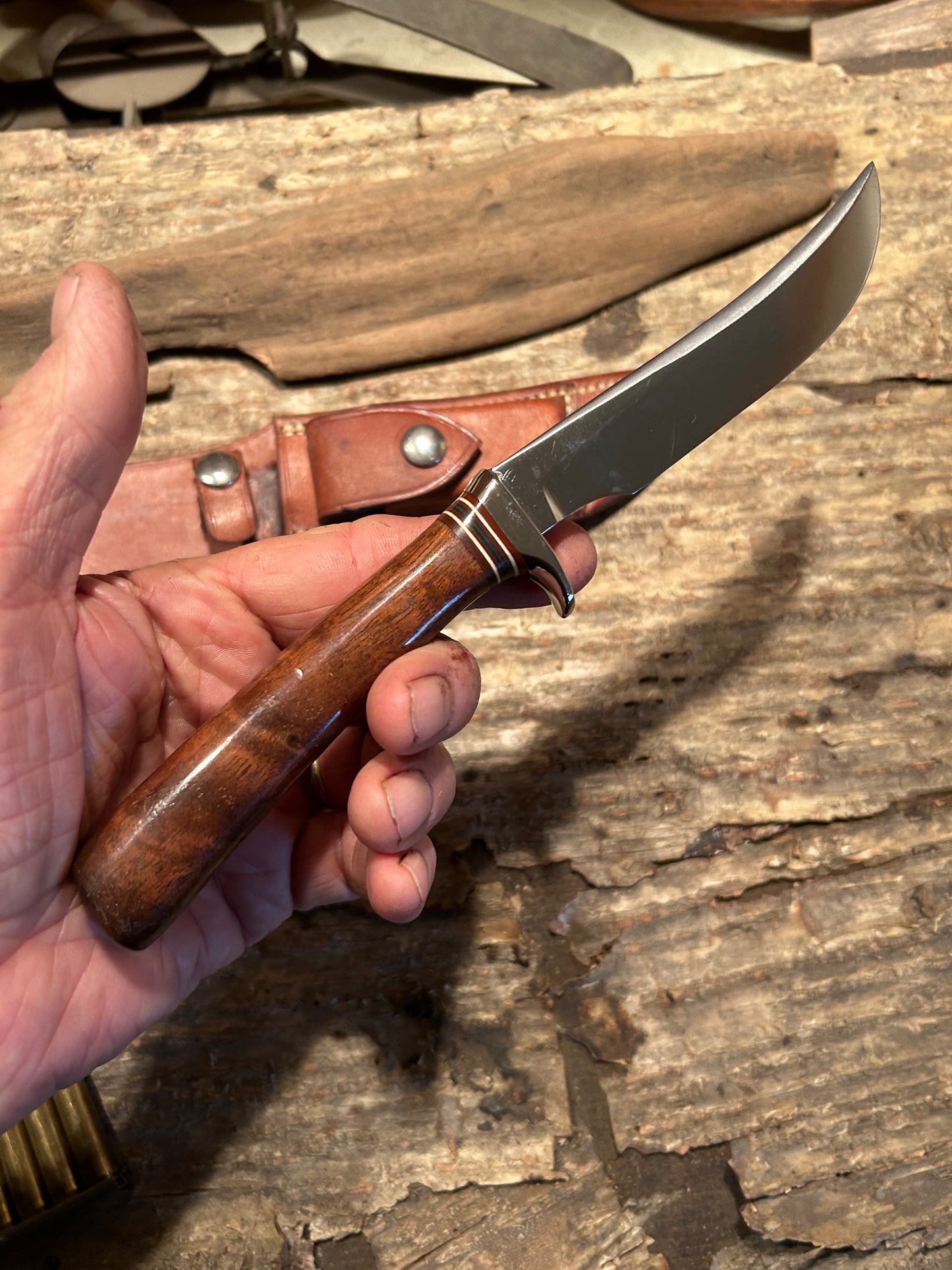 Randall Model 4 - 4 1/2" Sterling silver guard walnut handle 1960s