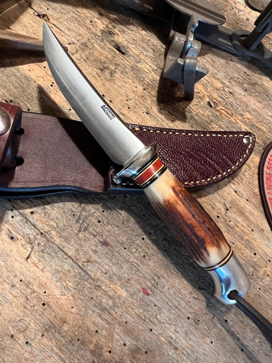 Treeman Trout & Bird 3 3/4" Blade AEB-L Stainless Stag Aluminum