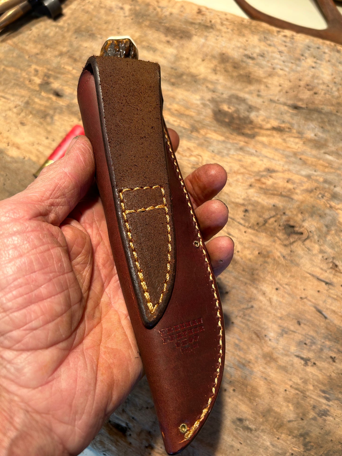 Treeman Stag Sticker Deer & Trout 4" Pouch Sheath