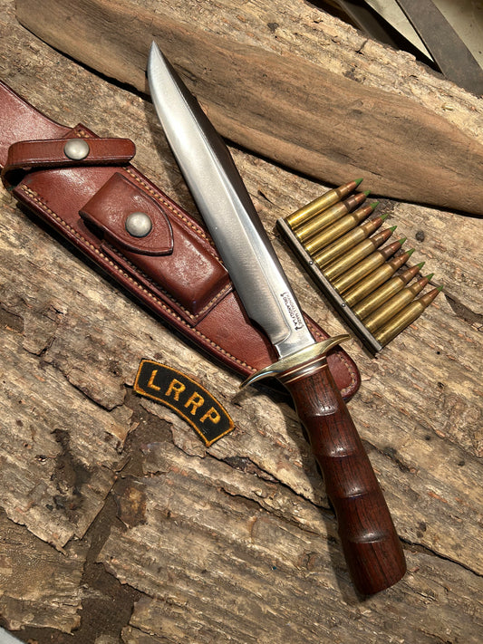 Randall Vintage 1970s Model 1-8 Fighter Johnson sheath Wood finger grip handle