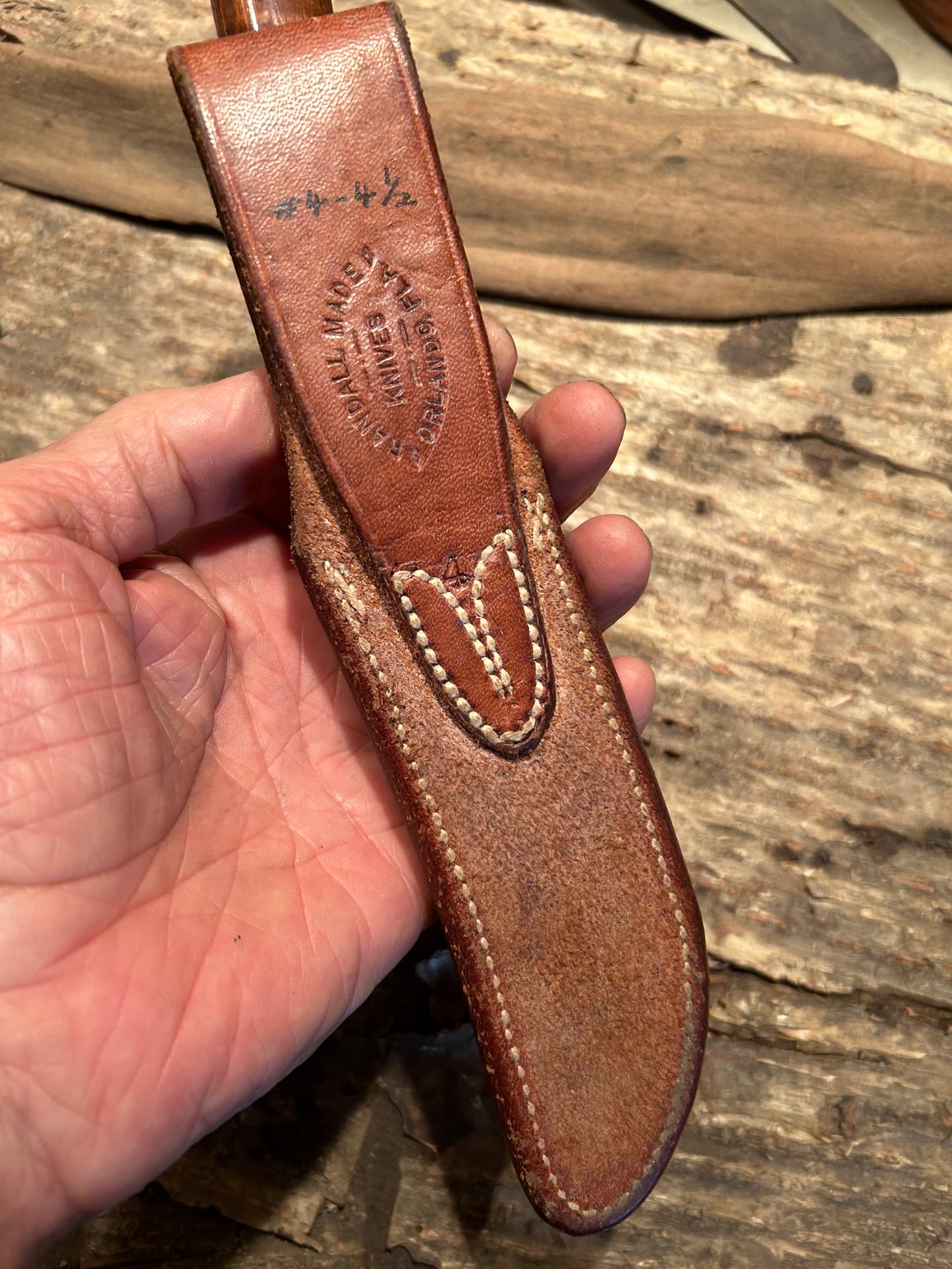 Randall Model 4 - 4 1/2" Sterling silver guard walnut handle 1960s