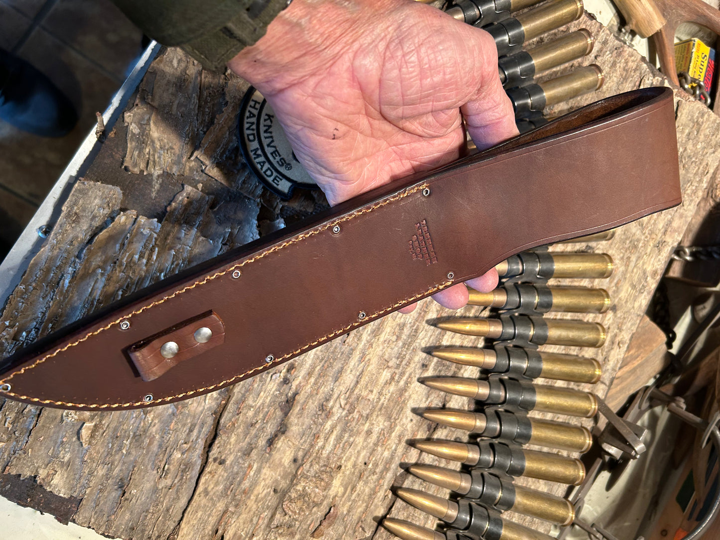 J. Behring Handmade Camp Fighter hammer mark Stag/Stag NS Shark