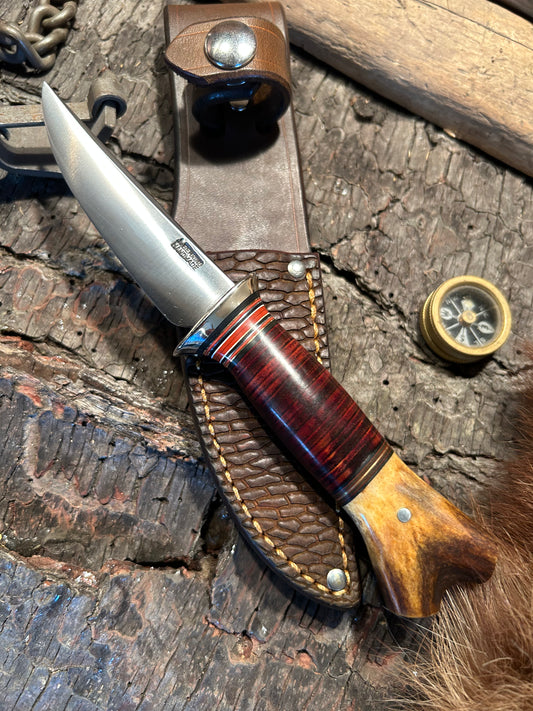 Treeman Knives Trout Knife AEB-L Stainless NS Horse Crotch Beaver