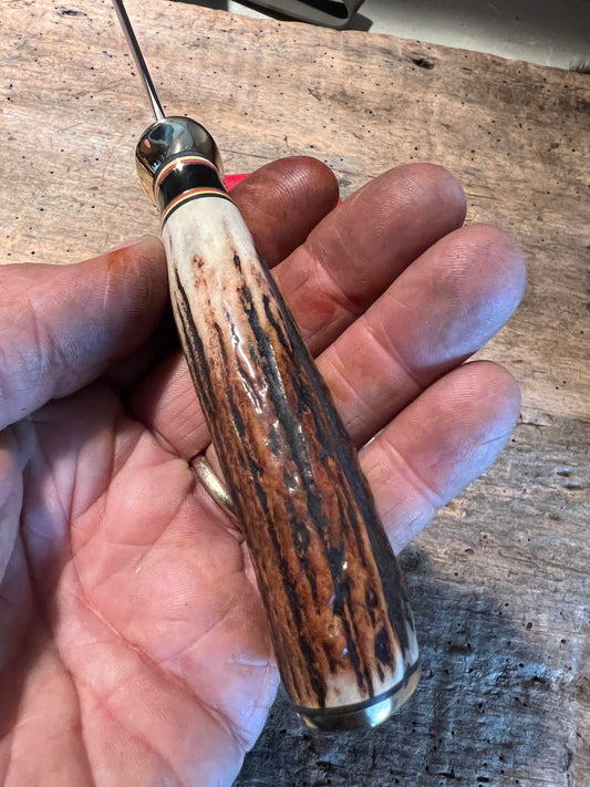 J. Behring Handmade Stainless AEB-L Trout Knife Stag