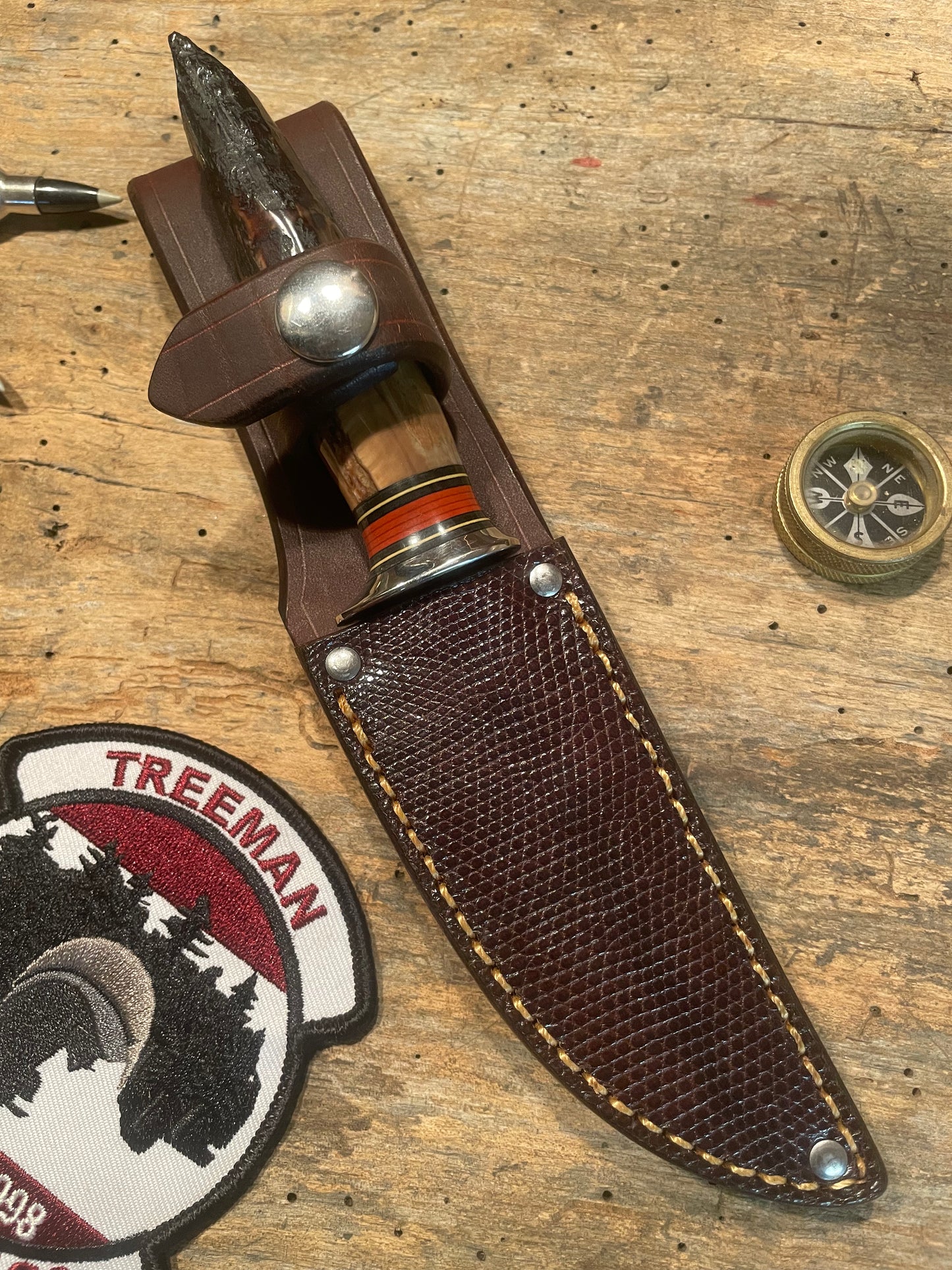 J.Behring Handmade Artifact Ivory Bird & Trout