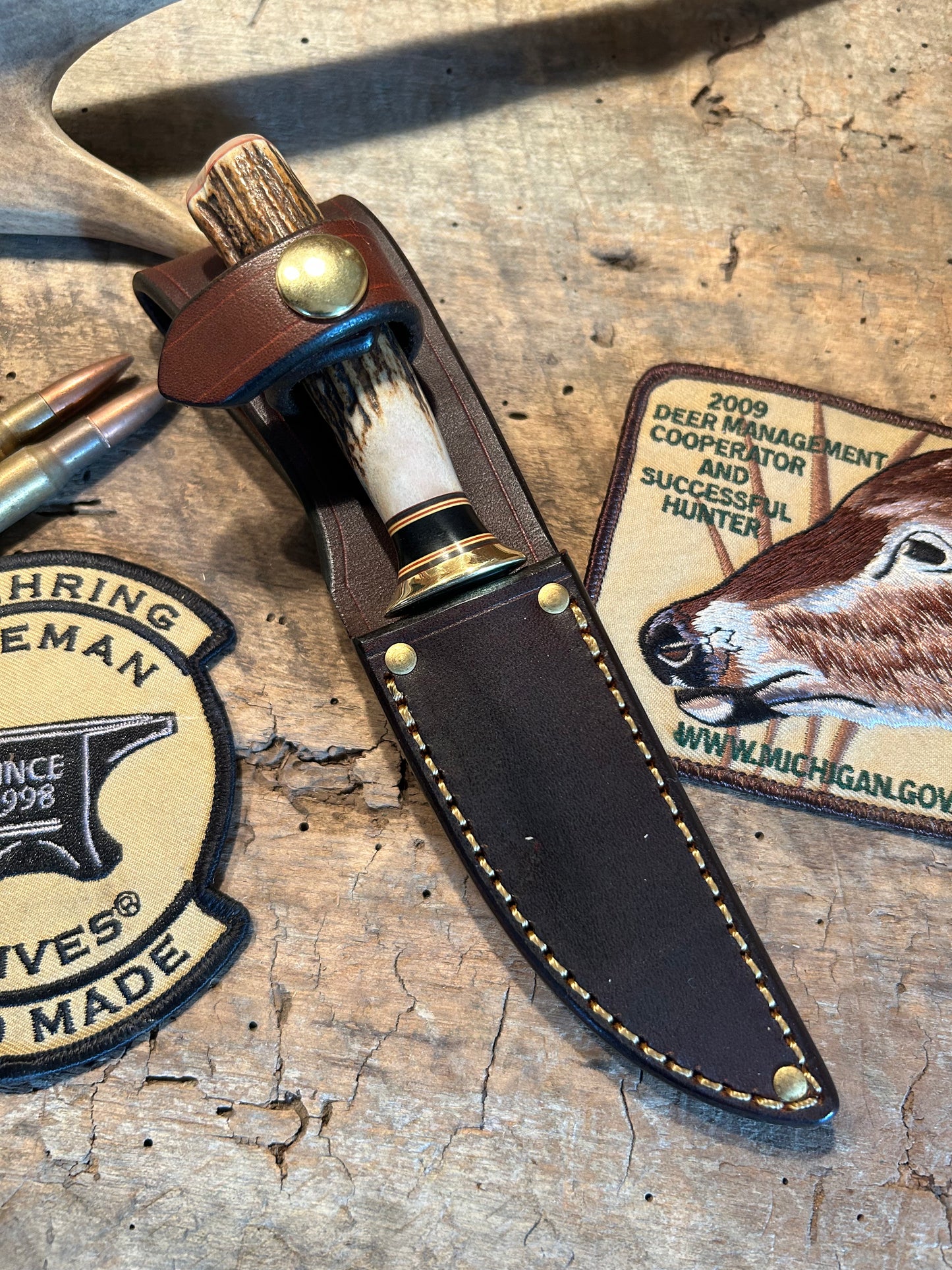 J. Behring Handmade Stag Ox Stainless Trout Knife