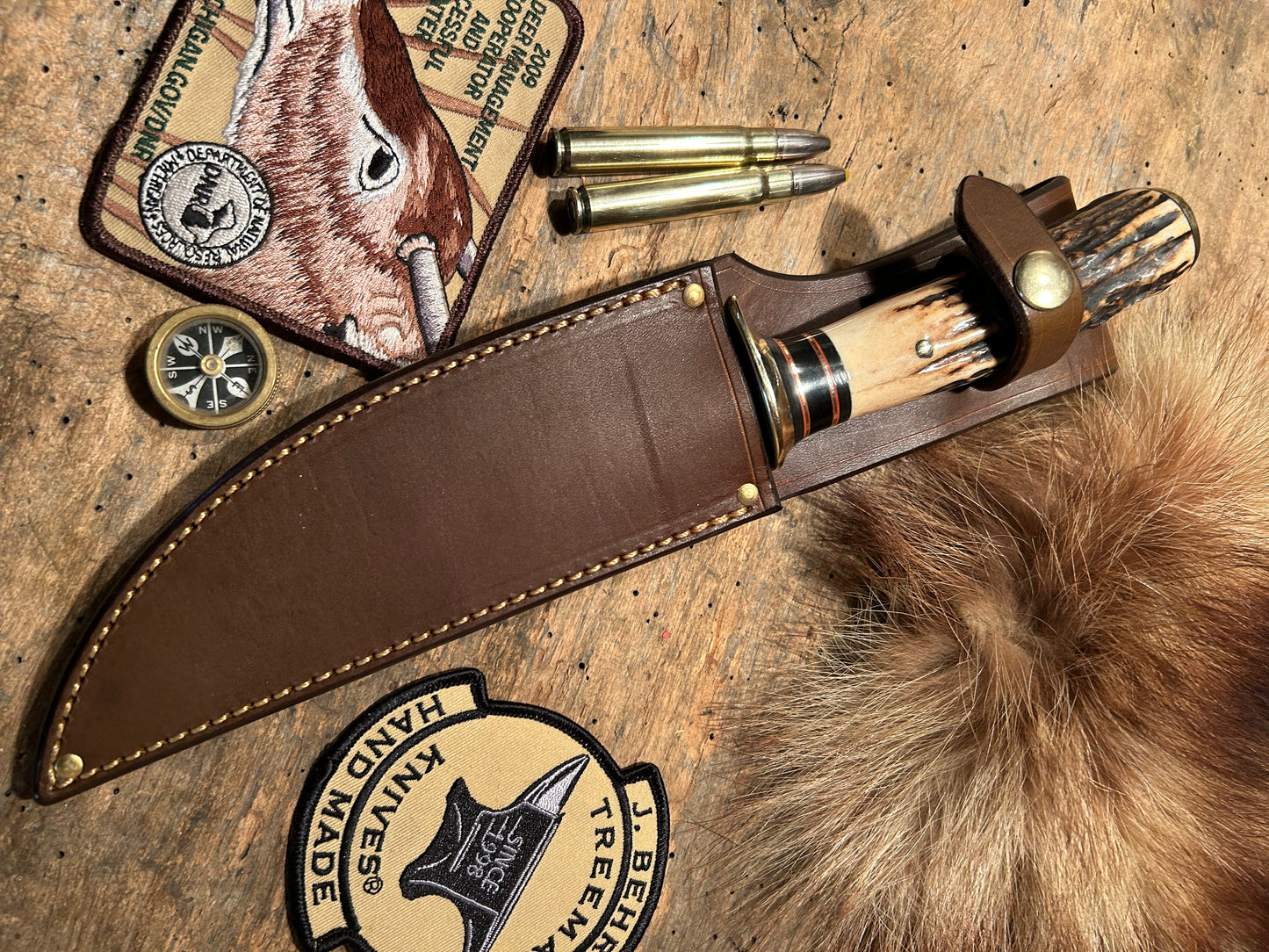 J. Behring Handmade BIG SIX Heavy Duty Hunter Sambar Stag