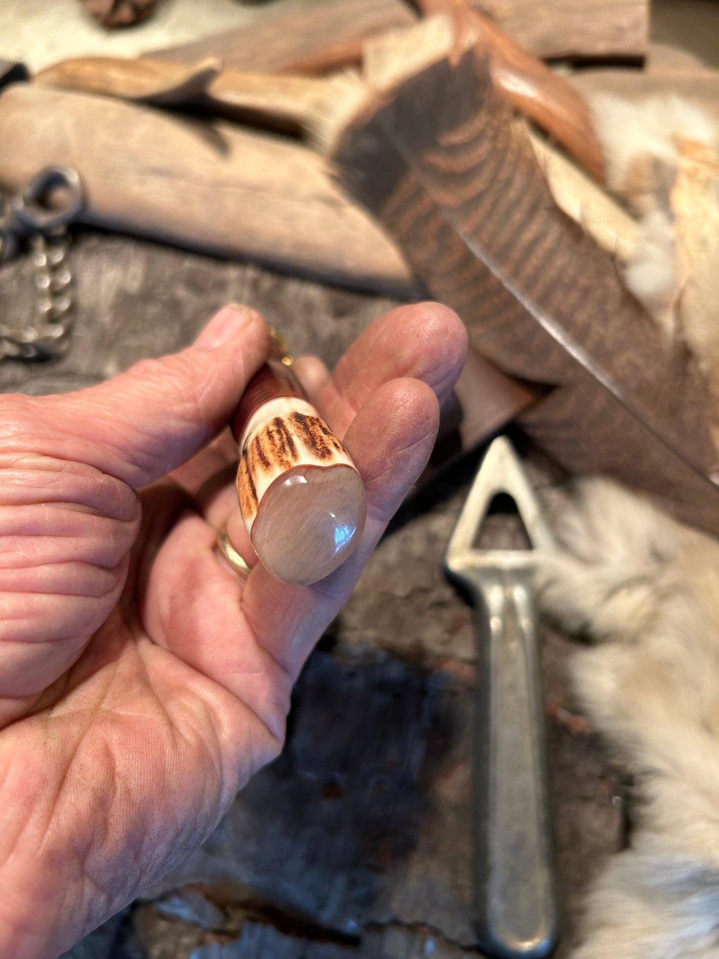 J. Behring Deer & Trout AEB-L Stainless Horsehide Stag Musk Ox