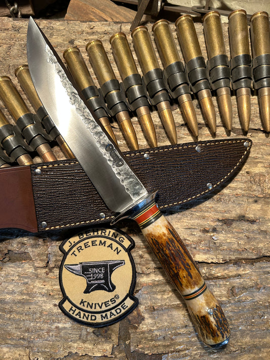 J. Behring Handmade Camp Fighter hammer mark Stag/Stag NS Shark