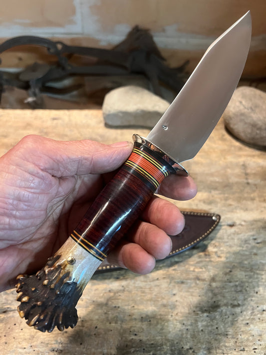 J. Behring  Handmade Special Hunter  AEB_L Stainless Horsehide Crown Stag