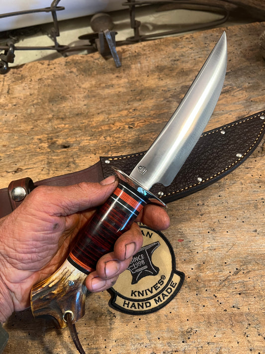 Treeman Fighter Horsehide Crotch stag Elephant ear sheath