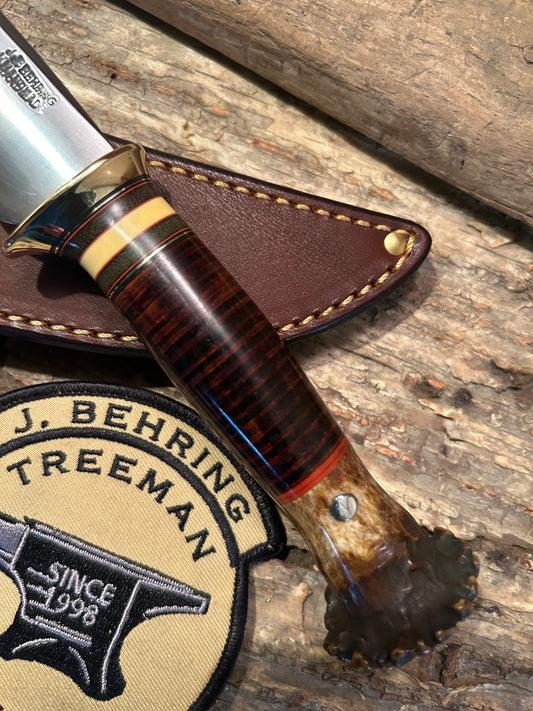 Treeman Deer & Trout 4" Brass Crown Stag  Horse Hide