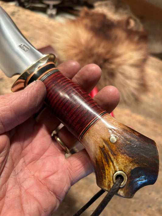 J. Behring Handmade Woodcraft 5 1/2" Blade Horsehide Crotch stag