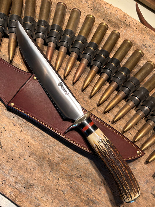 Treeman Model 1 Fighter Primo Stag 8" Blade Wide Mouth Sheath