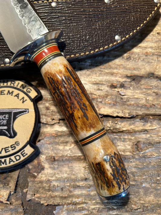 J. Behring Handmade Camp Fighter hammer mark Stag/Stag NS Shark