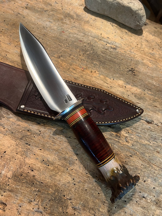 J. Behring  Handmade Special Hunter  AEB_L Stainless Horsehide Crown Stag