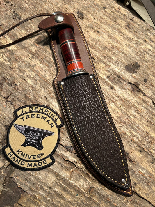 Treeman Special Hunter 6" Nickel silver  horsehide elephant ear  pancake sheath