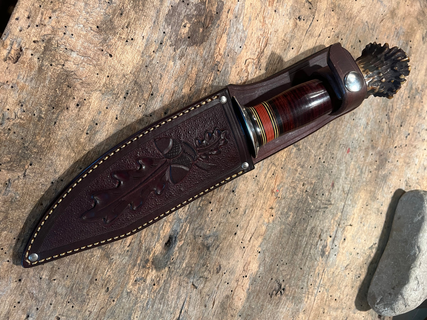 J. Behring Handmade Special Hunter AEB_L Stainless Horsehide Crown Stag