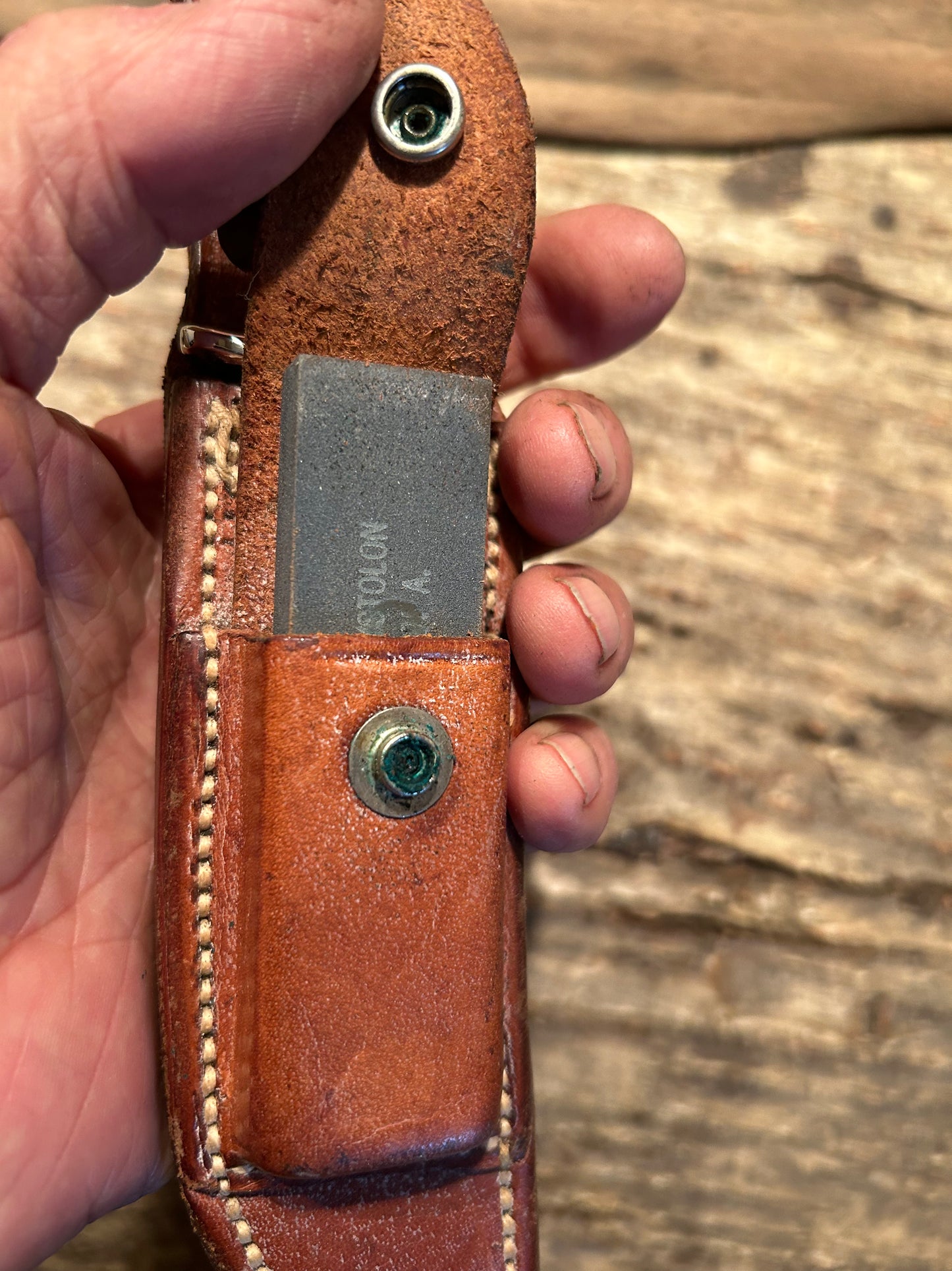 Randall Model 1-8 Green Linen Low S stamp  Johnson rough back sheath 2 tone stone Rare !