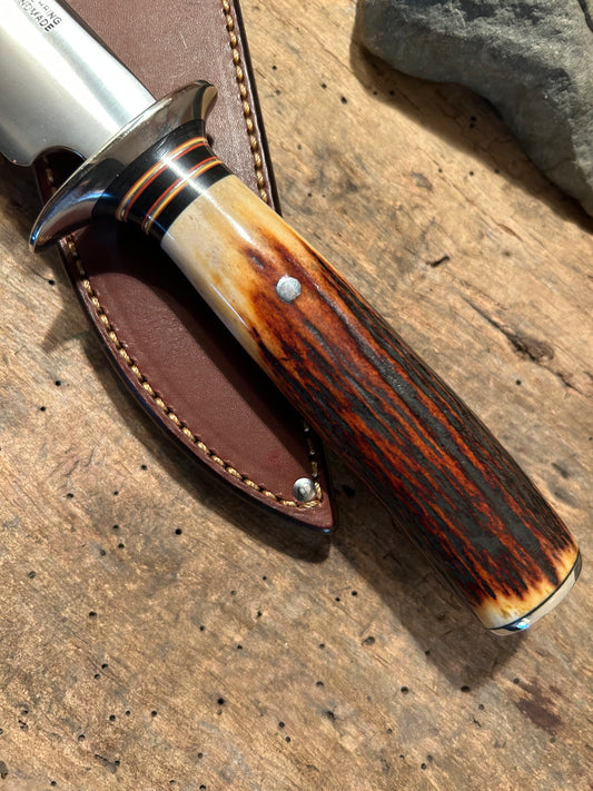 J. Behring Handmade Stag Camp Fighter 7" Blade Killer Old Stag